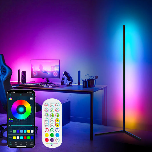 Transform Your Space with the RGB Corner Floor Lamp - App & Music Sync Compatible